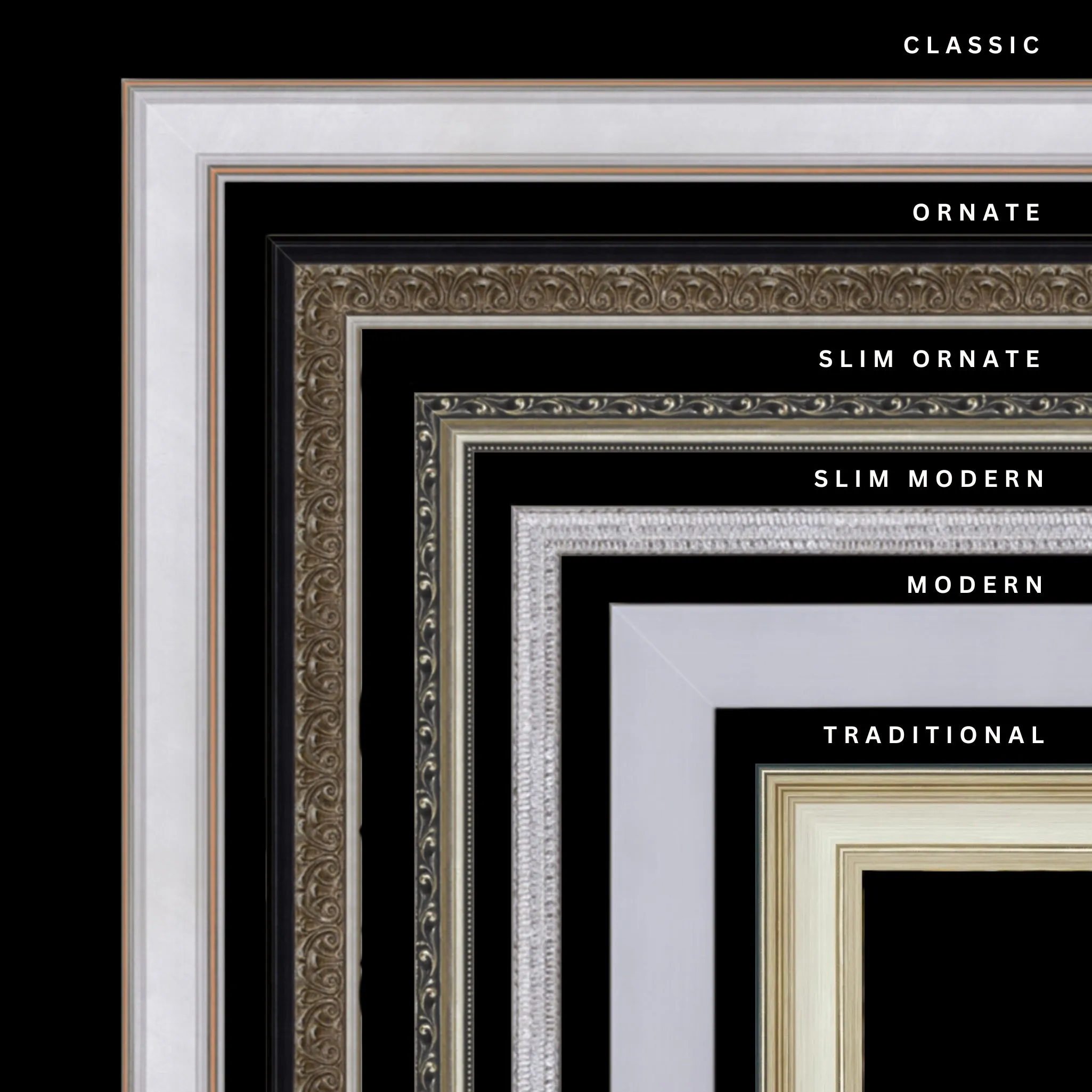 Silver 16x40 Picture Frame Ornate Traditional Classic Antique