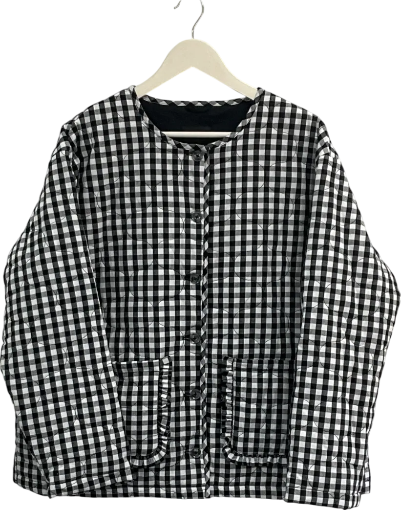 SimplyBe Black Quilted Gingham Jacket UK 18