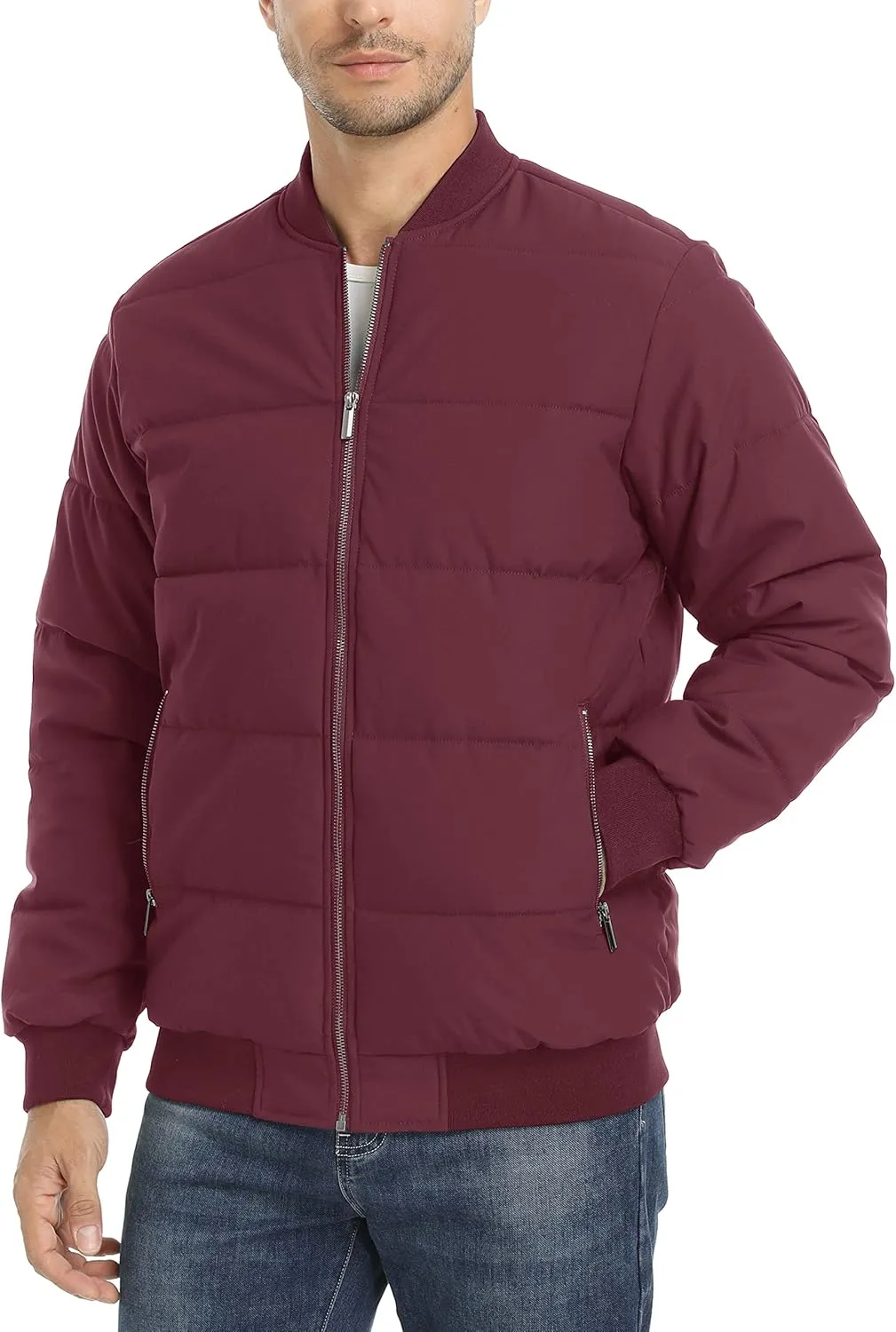 TACVASEN Puffer Jacket Men Quilted Mens Lightweight Jackets Water-Resistant Warm Padded Comfortable for Winter