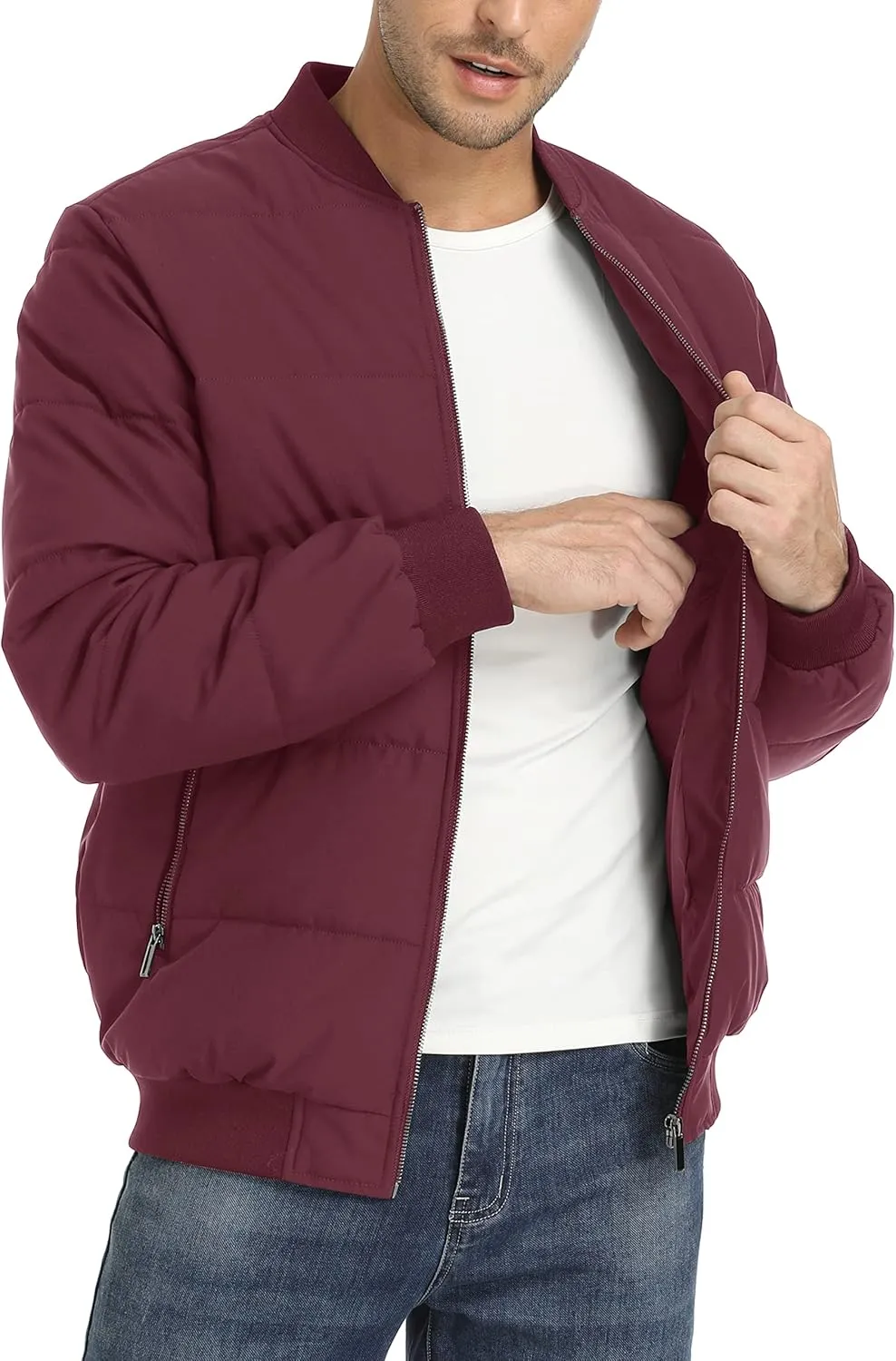 TACVASEN Puffer Jacket Men Quilted Mens Lightweight Jackets Water-Resistant Warm Padded Comfortable for Winter