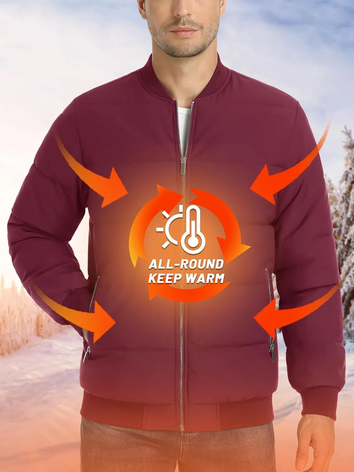 TACVASEN Puffer Jacket Men Quilted Mens Lightweight Jackets Water-Resistant Warm Padded Comfortable for Winter