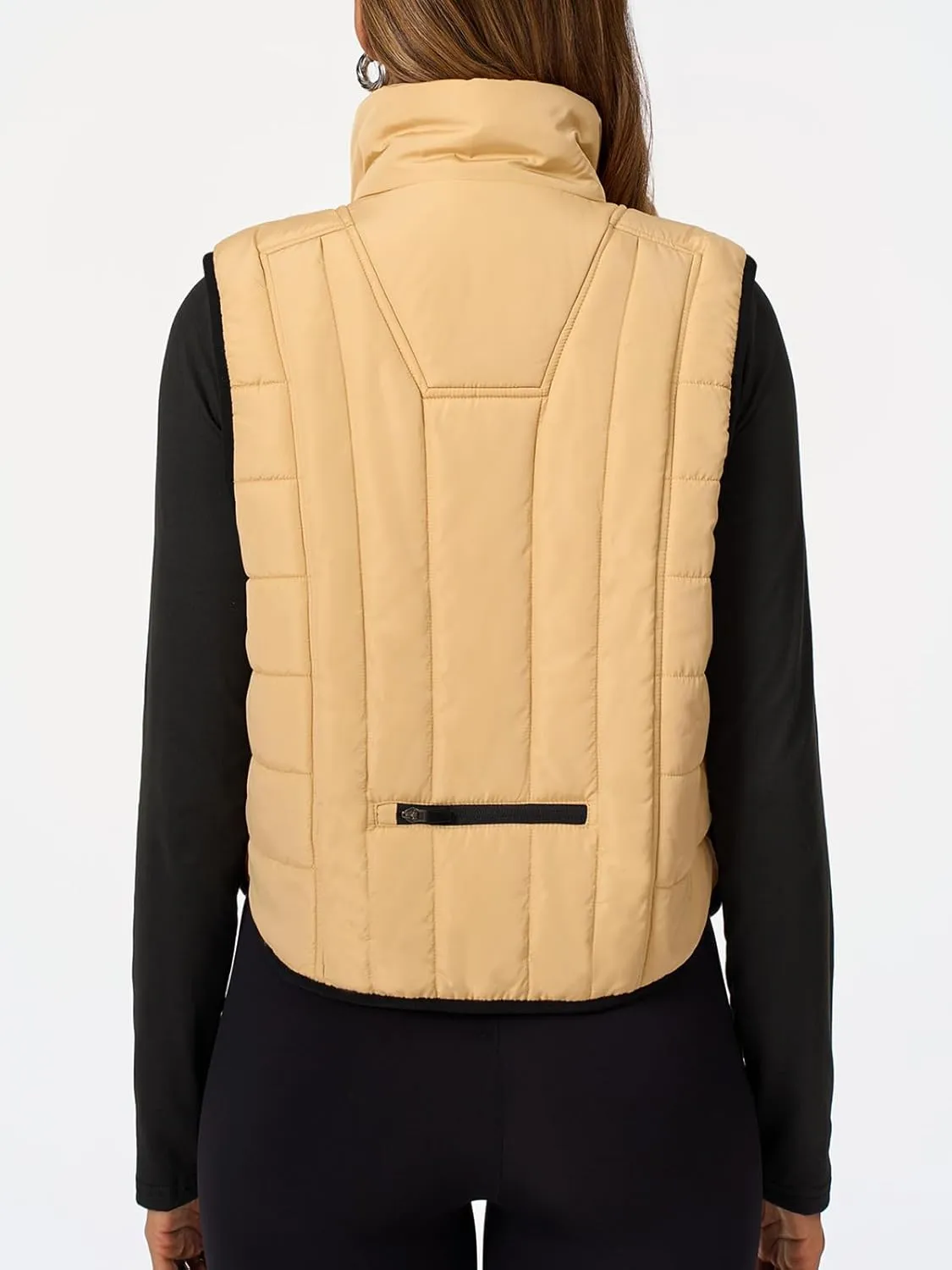 Tankaneo Womens Cropped Quilted Lightweight Vest Outerwear Running Sleeveless Jackets Zip Up Stand Collar Winter Coats