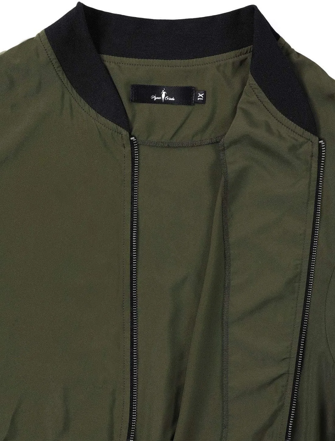 uxcell Women's Plus Size Bomber Jackets Lightweight with Pockets Zip Up Quilted Casual Coat Outwear