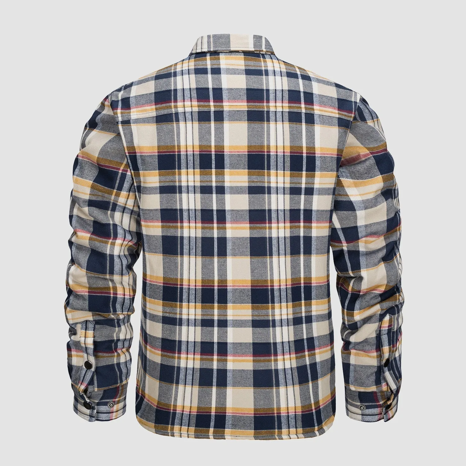 Versatile design checked bomber jacket