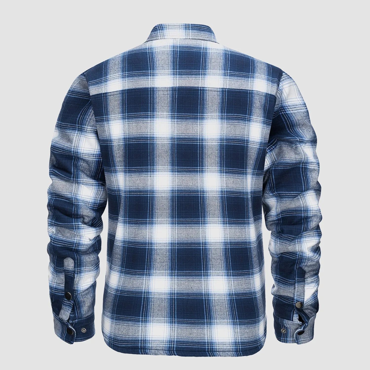 Versatile design checked bomber jacket