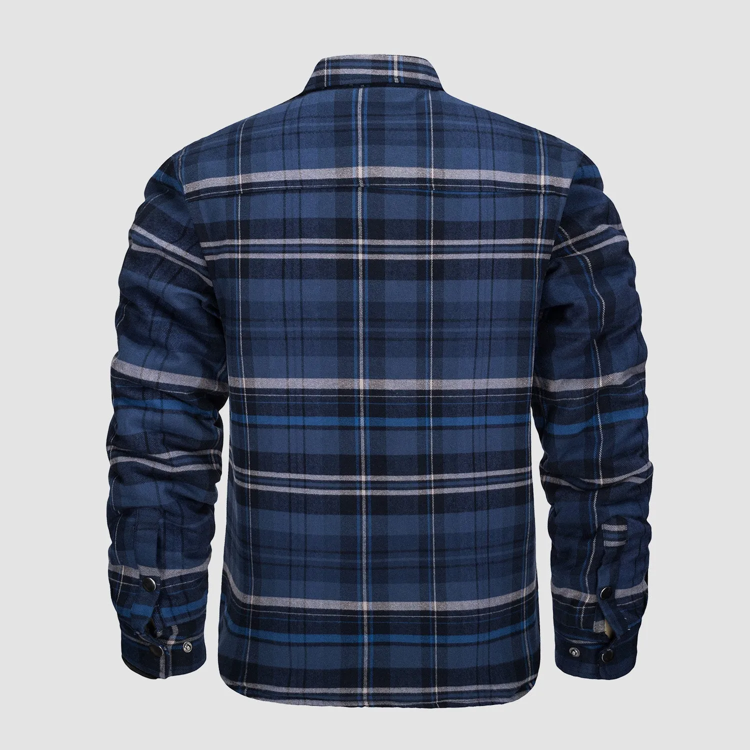 Versatile design checked bomber jacket