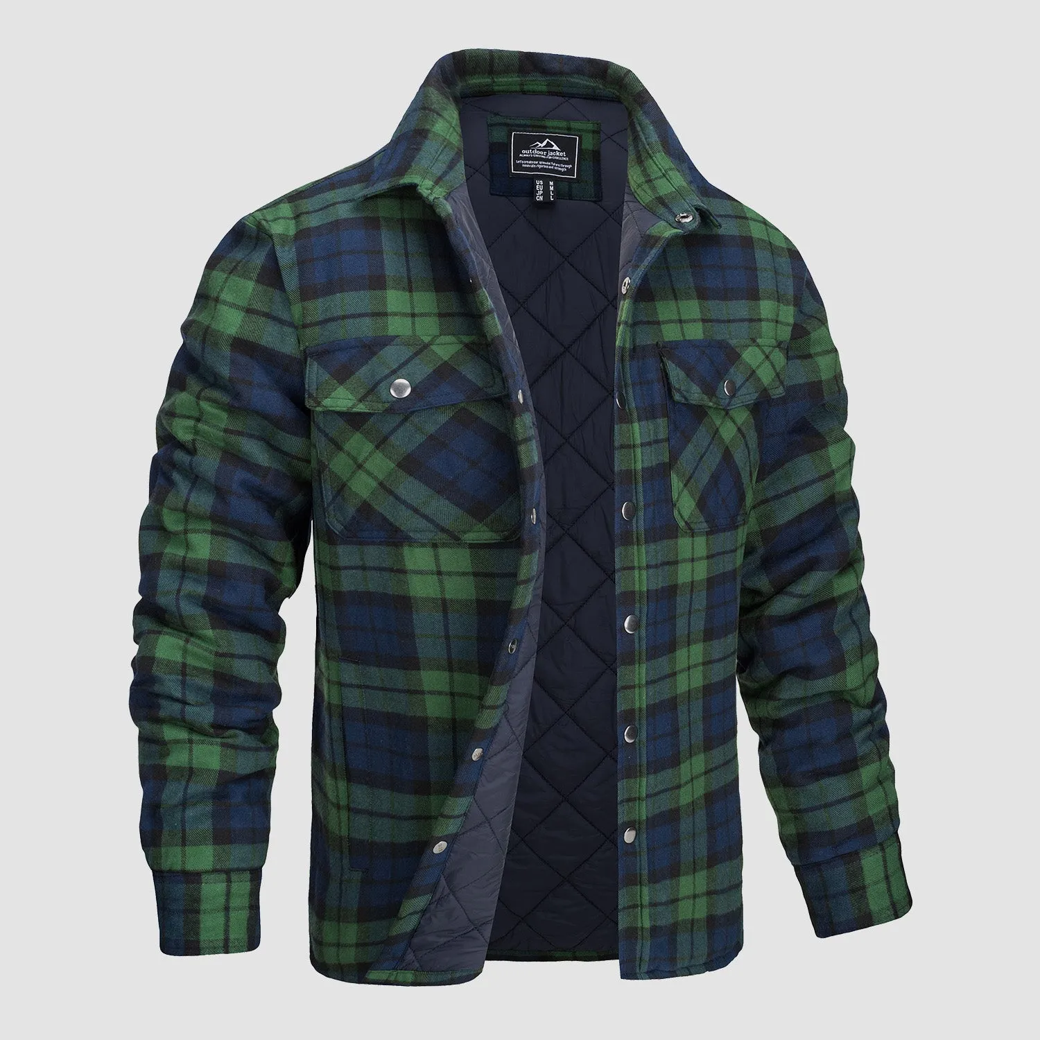 Versatile design checked bomber jacket