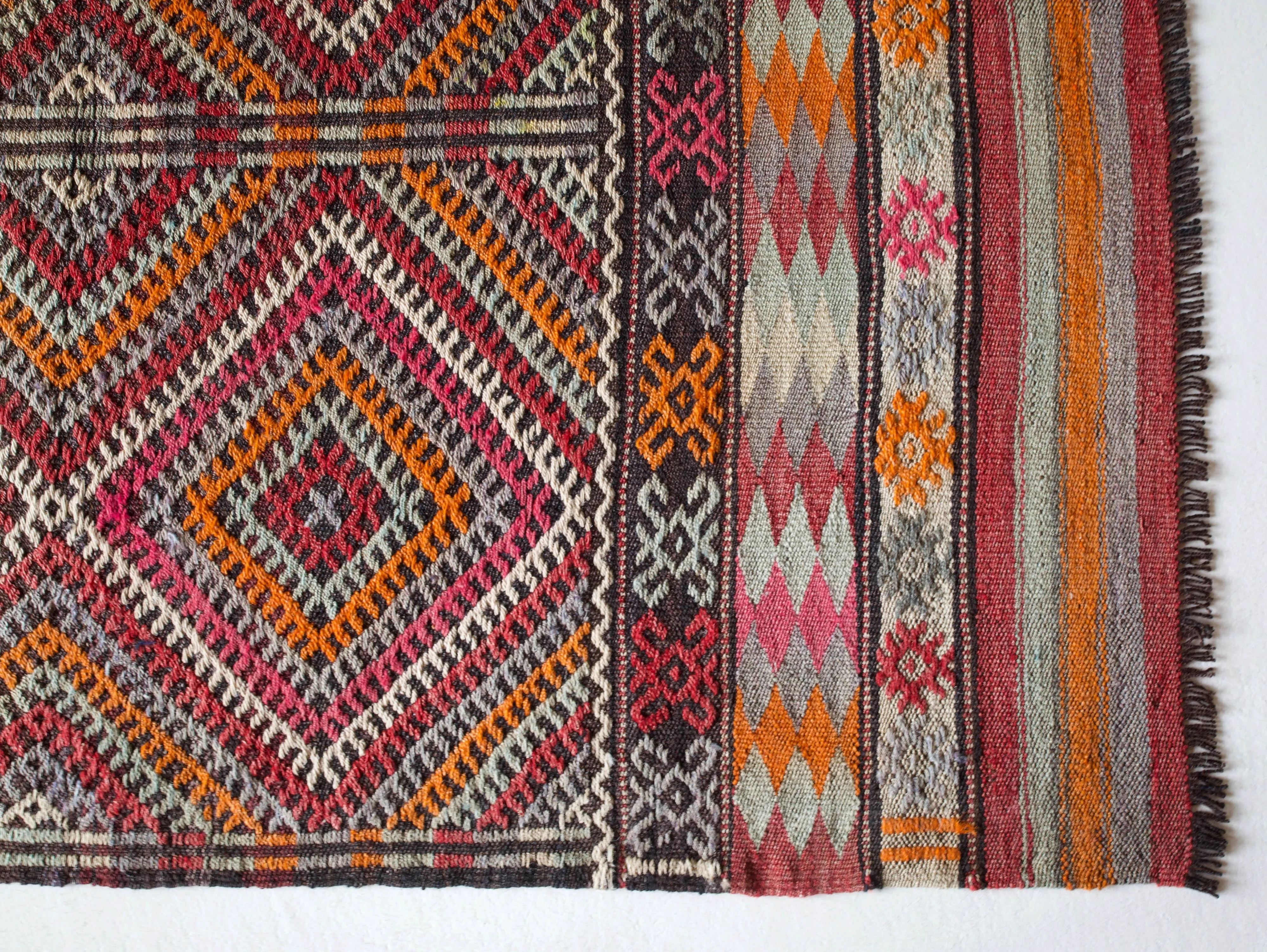 Vintage Turkish Cicim Kilim Rug 3'1"x4'7"