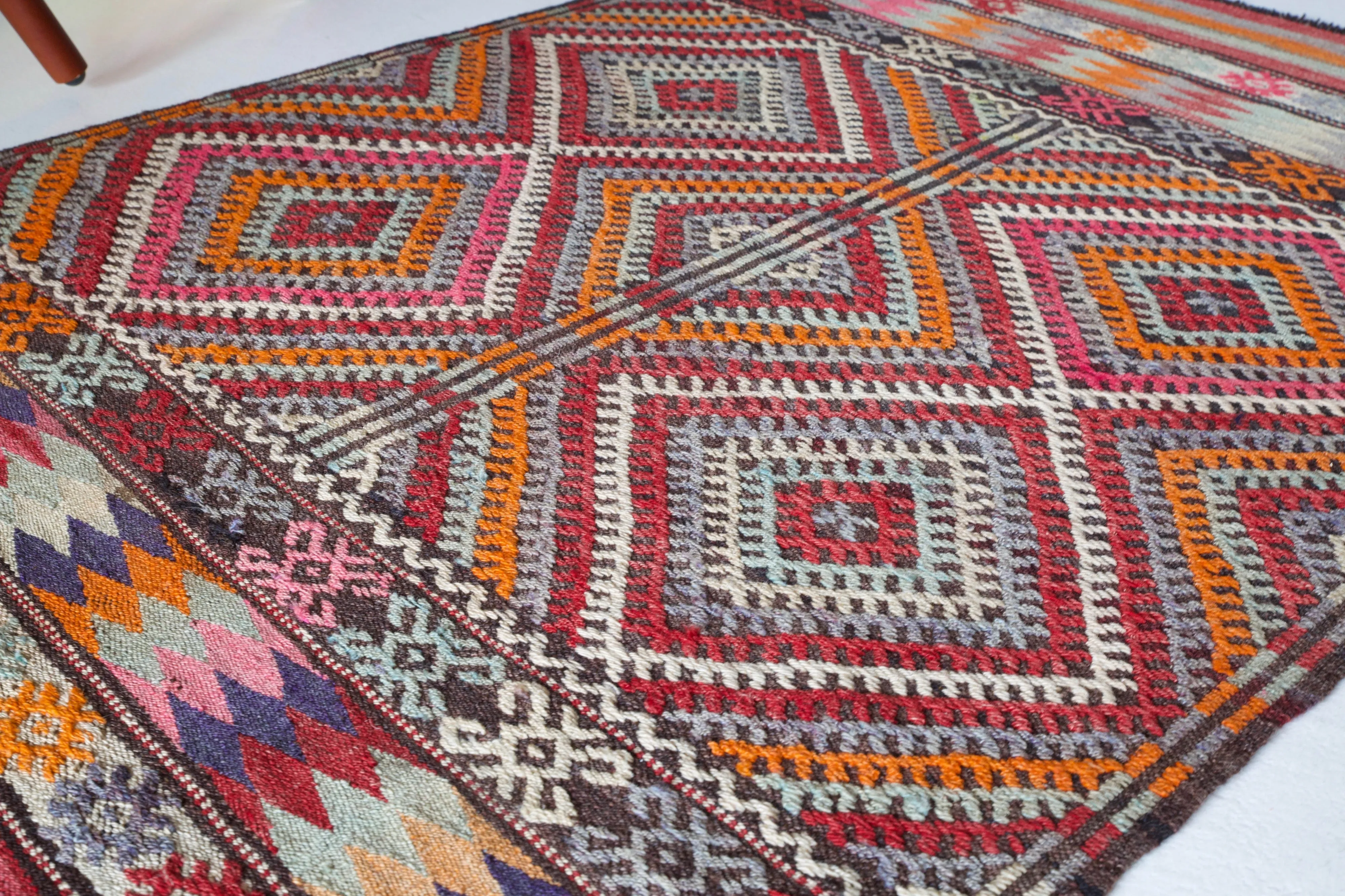 Vintage Turkish Cicim Kilim Rug 3'1"x4'7"