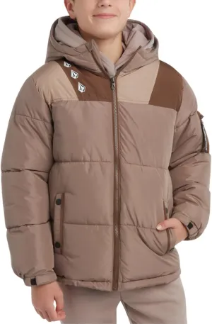 Volcom Boys' Winter Jacket - Cozy Printed Sherpa-Lined Hooded Quilted Jacket - Insulated Puffer Jackets for Boys (Sizes:4-20)