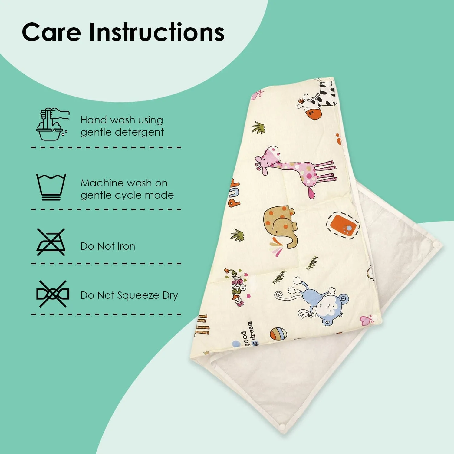 Waterproof Changing Sheet Set I Love Animals Cream
