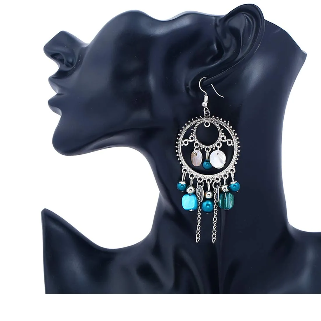 Yellow Chimes Blue Vintage Dangle Earring for Women & Girls