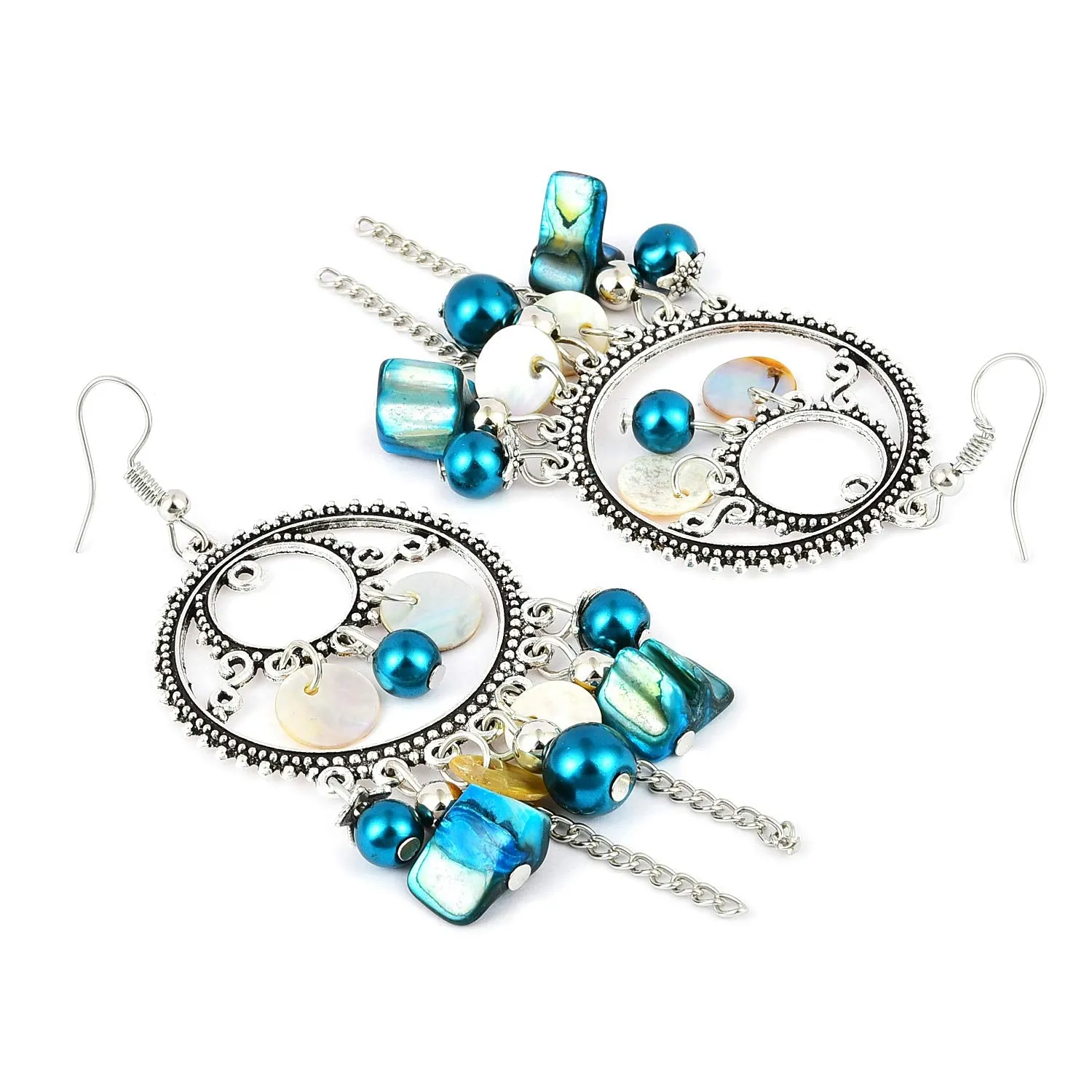 Yellow Chimes Blue Vintage Dangle Earring for Women & Girls