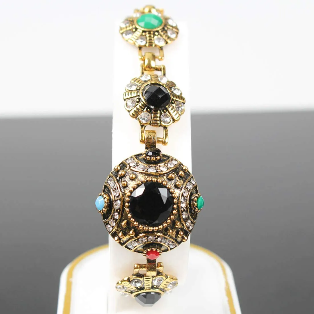 Yellow Chimes Stones Studded Gold Plated Traditional Bangle Bracelet for Women and Girls