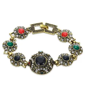 Yellow Chimes Stones Studded Gold Plated Traditional Bangle Bracelet for Women and Girls