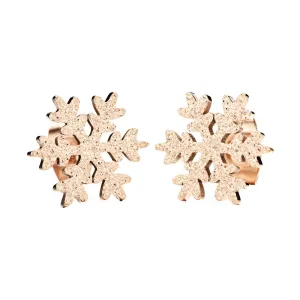 Yellow Chimes Stud Earrings for Women Western Style Stainless Steel Never Fading Stardust Snowflakes Rosegold Stud Earrings for Women and Girls