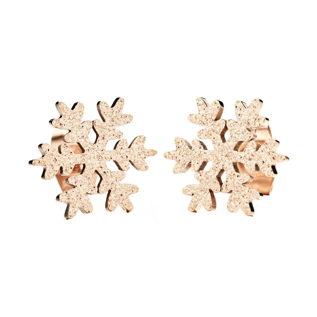 Yellow Chimes Stud Earrings for Women Western Style Stainless Steel Never Fading Stardust Snowflakes Rosegold Stud Earrings for Women and Girls