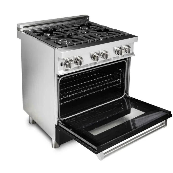 ZLINE 30 IN. Professional Dual Fuel Range with Black Matte Door (RA-BLM-30)